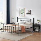 Javlergo 3-Piece Bedroom Sets with Metal Platform Bed Frame and Nightstand Set of 2