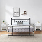 Javlergo 3-Piece Bedroom Sets with Metal Platform Bed Frame and Nightstand Set of 2