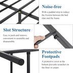 Javlergo 3-Piece Bedroom Sets with Metal Platform Bed Frame and Nightstand Set of 2