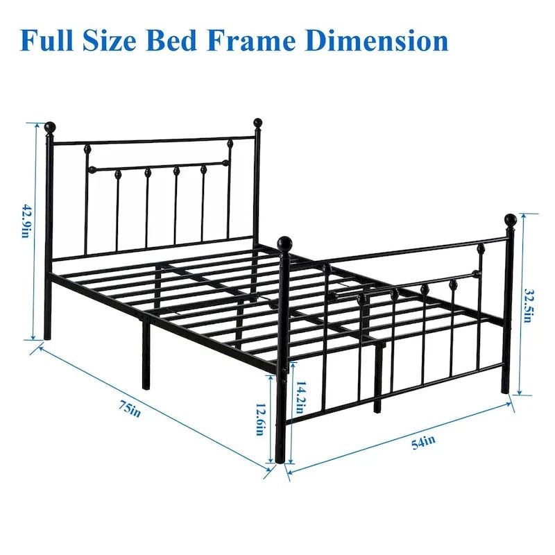 Javlergo 3-Piece Bedroom Sets with Metal Platform Bed Frame and Nightstand Set of 2