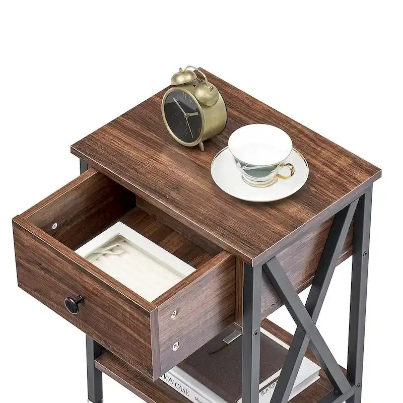 Javlergo 3-Piece Bedroom Sets with Metal Platform Bed Frame and Nightstand Set of 2