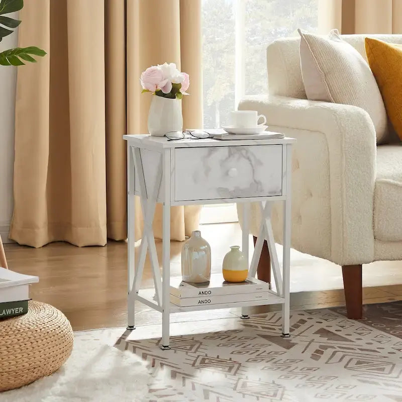 Javlergo 3-Piece Bedroom Sets with Metal Platform Bed Frame and Nightstand Set of 2