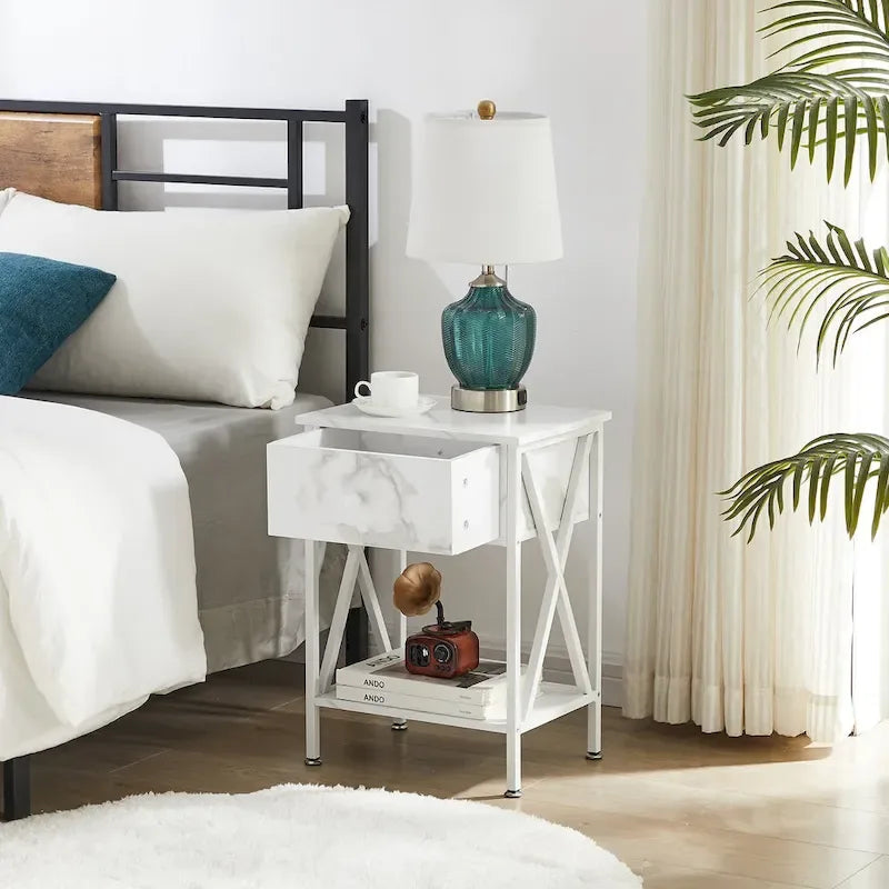 Javlergo 3-Piece Bedroom Sets with Metal Platform Bed Frame and Nightstand Set of 2