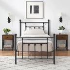 Javlergo 3-Piece Bedroom Sets with Metal Platform Bed Frame and Nightstand Set of 2