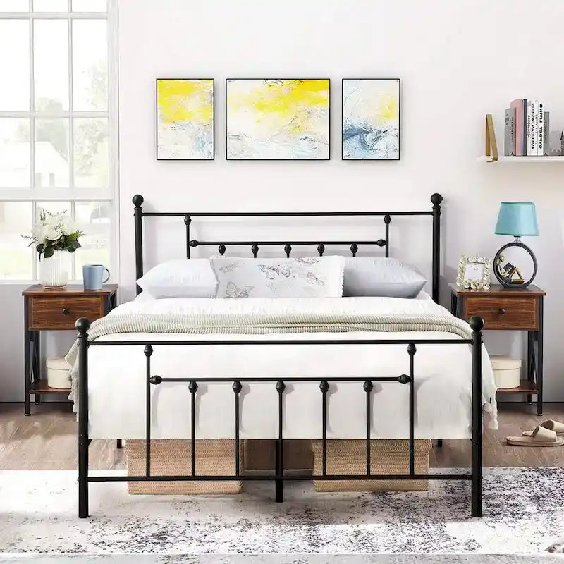 Javlergo 3-Piece Bedroom Sets with Metal Platform Bed Frame and Nightstand Set of 2