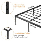 Javlergo 14 Inch Metal Platform Bed Frame, Heavy Duty Steel Slat/No Box Spring Needed