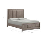 Sea King Size Bed, Rustic Modern Design, Panel Headboard, Brown Wood
