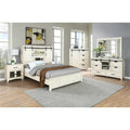 Vilo Home Modern Western 5 Piece White Solid Wood Bedroom Set