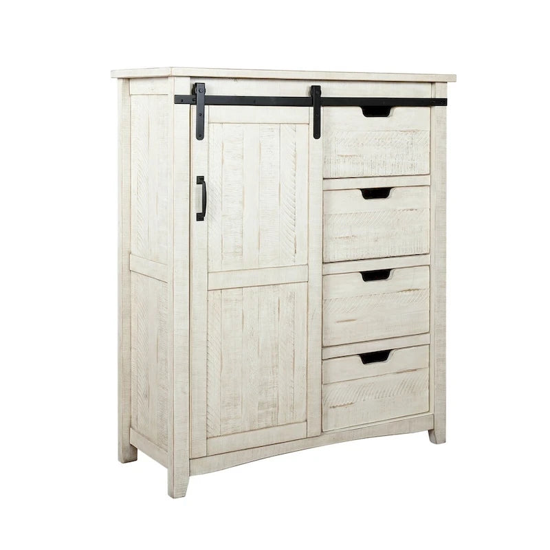 Vilo Home Modern Western 5 Piece White Solid Wood Bedroom Set