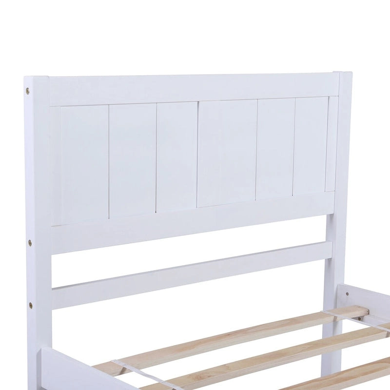 Wood Platform Bed with Headboard