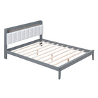 Platform Bed with USB Charging Station and Storage Upholstered Headboard,LED Bed Frame,No Box Spring Needed