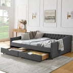 Daybed with Drawers Upholstered Tufted Sofa Bed