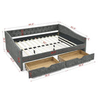 Daybed with Drawers Upholstered Tufted Sofa Bed