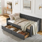 Daybed with Drawers Upholstered Tufted Sofa Bed