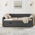 Daybed with Drawers Upholstered Tufted Sofa Bed