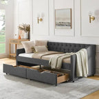 Daybed with Drawers Upholstered Tufted Sofa Bed
