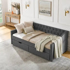 Daybed with Drawers Upholstered Tufted Sofa Bed