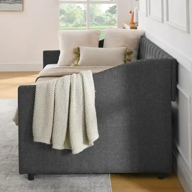 Daybed with Drawers Upholstered Tufted Sofa Bed