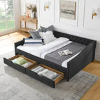 Daybed with Drawers Upholstered Tufted Sofa Bed