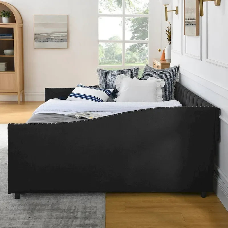 Daybed with Drawers Upholstered Tufted Sofa Bed