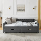 Daybed with Drawers Upholstered Tufted Sofa Bed