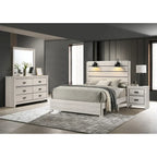 Edyth 3 Piece White LED Panel Bedroom Set