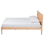 Hosea Japandi Carved Honeycomb Natural Queen Size Platform Bed