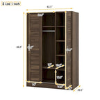 Nestfair 3-Door Shutter Wardrobe with Shelves