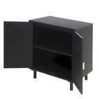 2 Door Dresser for Bedroom with Adjustable Laminates and Metal Handle