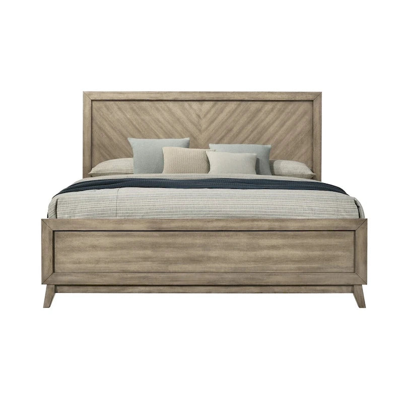Roundhill Furniture Arena 3-Piece Contemporary Wood Bedroom Set: Panel Bed and 2 Nightstands in Antique Gray