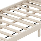 Minimalist Design Twin Size Wooden Platform Bed Frame with Charging Station