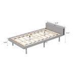 Minimalist Design Twin Size Wooden Platform Bed Frame with Charging Station