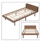 Minimalist Design Twin Size Wooden Platform Bed Frame with Charging Station