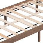Minimalist Design Twin Size Wooden Platform Bed Frame with Charging Station