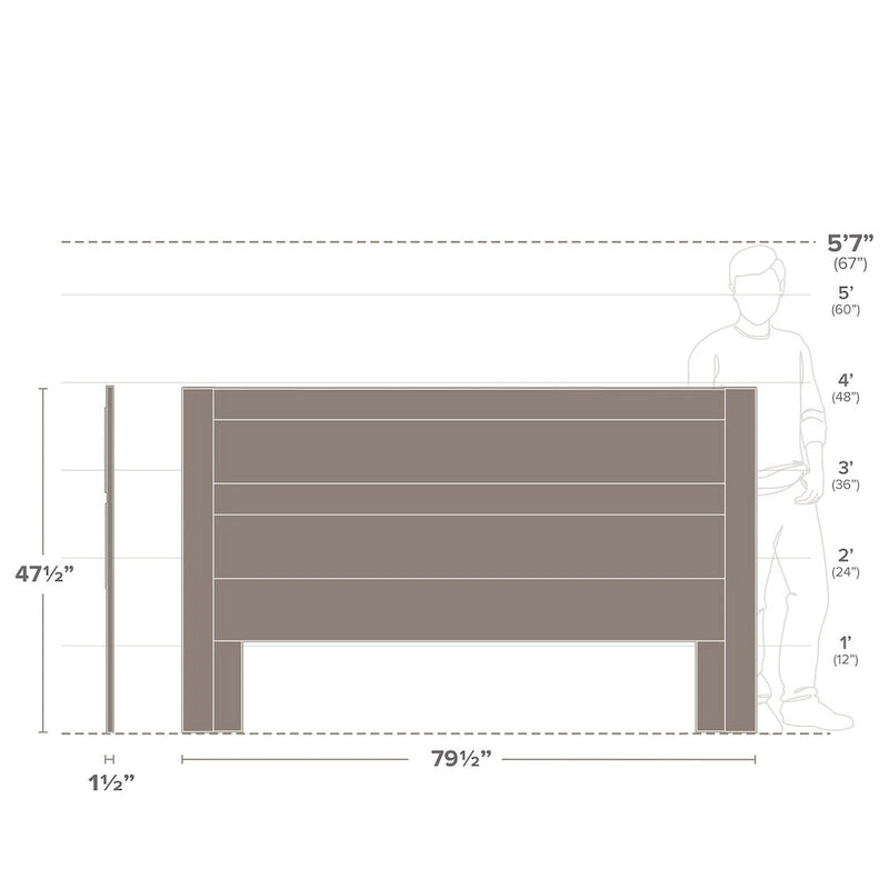 Prepac Rustic Ridge Farmhouse Headboard, Bedroom Furniture