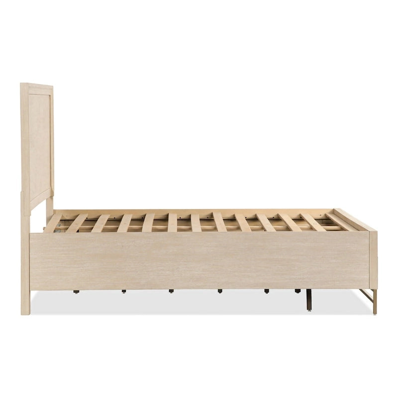 Furniture of America Drayden Transitional Oak Solid Wood 2-Piece Bed and Nightstand Bedroom Set