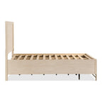 Furniture of America Drayden Transitional Oak Solid Wood 2-Piece Bed and Nightstand Bedroom Set