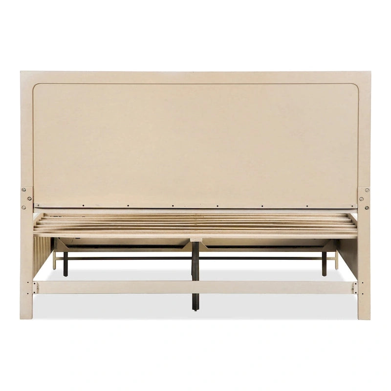 Furniture of America Drayden Transitional Oak Solid Wood 2-Piece Bed and Nightstand Bedroom Set