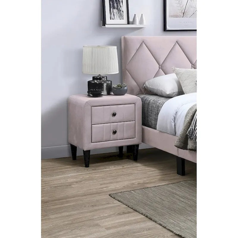 Velvet Gorgeous 1pc Nightstand for Bedroom Furniture