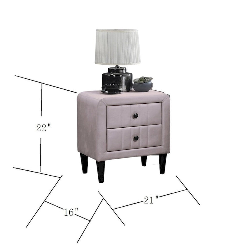 Velvet Gorgeous 1pc Nightstand for Bedroom Furniture