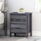 Modern Nightstand with 2 Drawers and Metal Handles by Christopher Knight Home