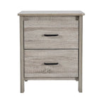 Modern Nightstand with 2 Drawers and Metal Handles by Christopher Knight Home