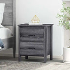Modern Nightstand with 2 Drawers and Metal Handles by Christopher Knight Home