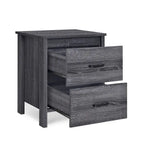 Modern Nightstand with 2 Drawers and Metal Handles by Christopher Knight Home