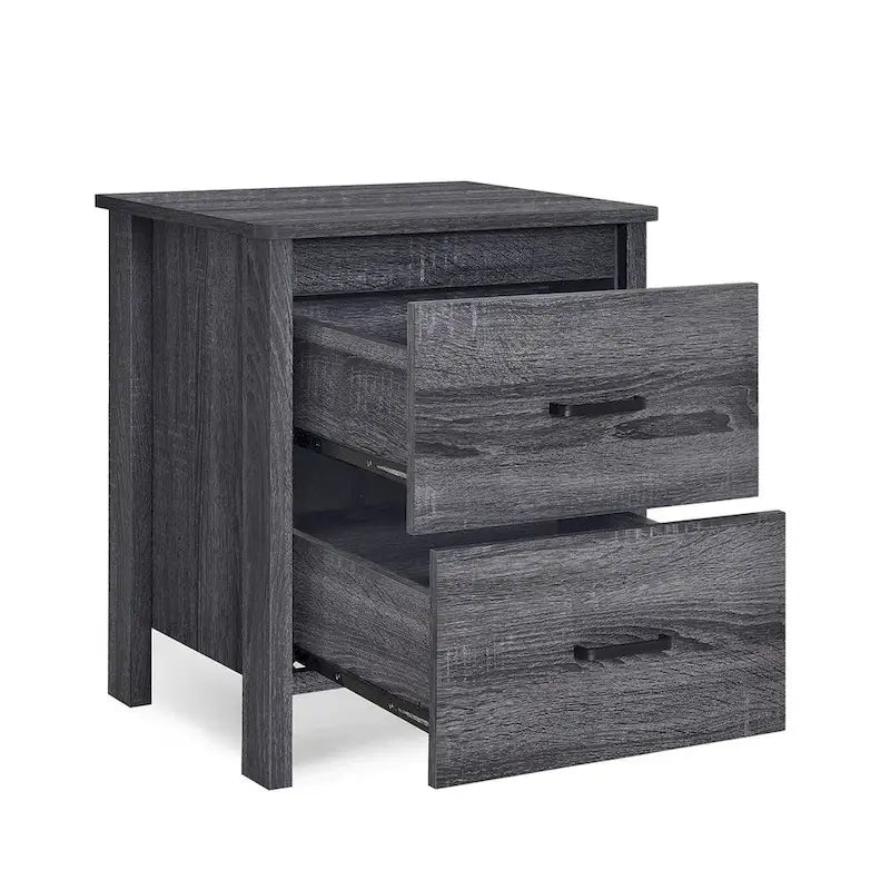 Modern Nightstand with 2 Drawers and Metal Handles by Christopher Knight Home