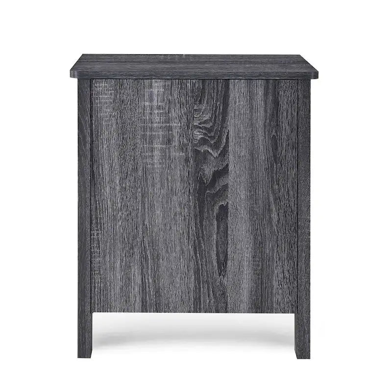 Modern Nightstand with 2 Drawers and Metal Handles by Christopher Knight Home