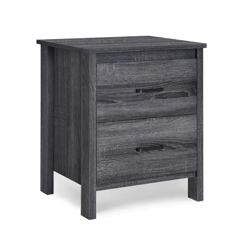 Modern Nightstand with 2 Drawers and Metal Handles by Christopher Knight Home