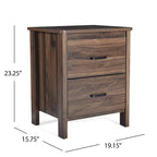 Modern Nightstand with 2 Drawers and Metal Handles by Christopher Knight Home