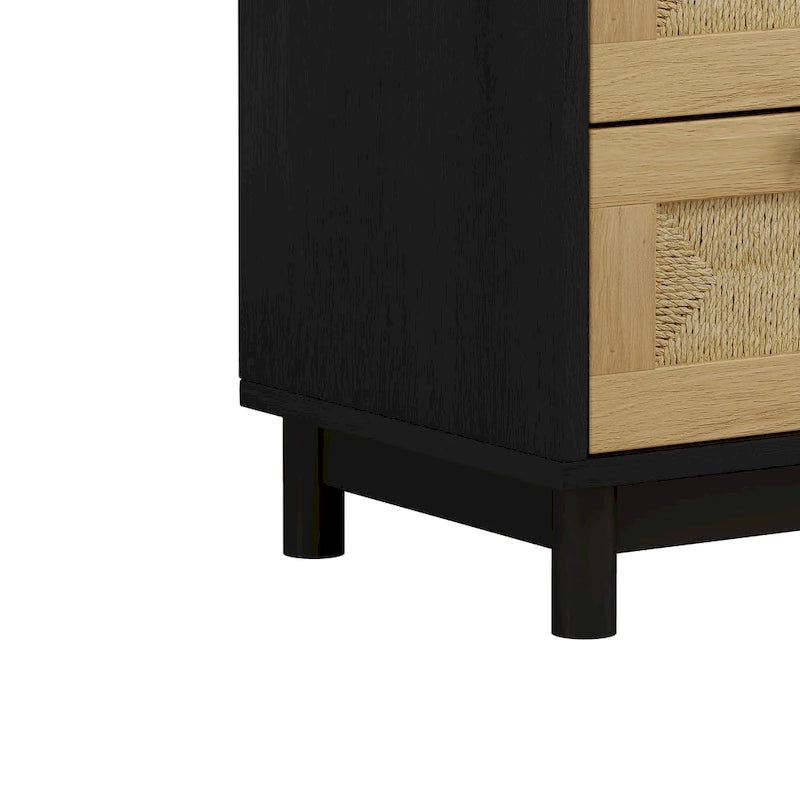 30.31 3-Drawers Storage Cabinet with Rope Woven Drawer