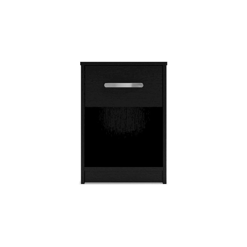 Signature Design by Ashley Finch Black Platform Bed with 2 Nightstands